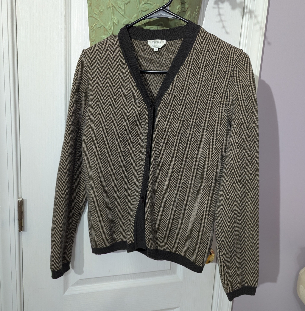 Maxmara Brown And Cream Cardigan